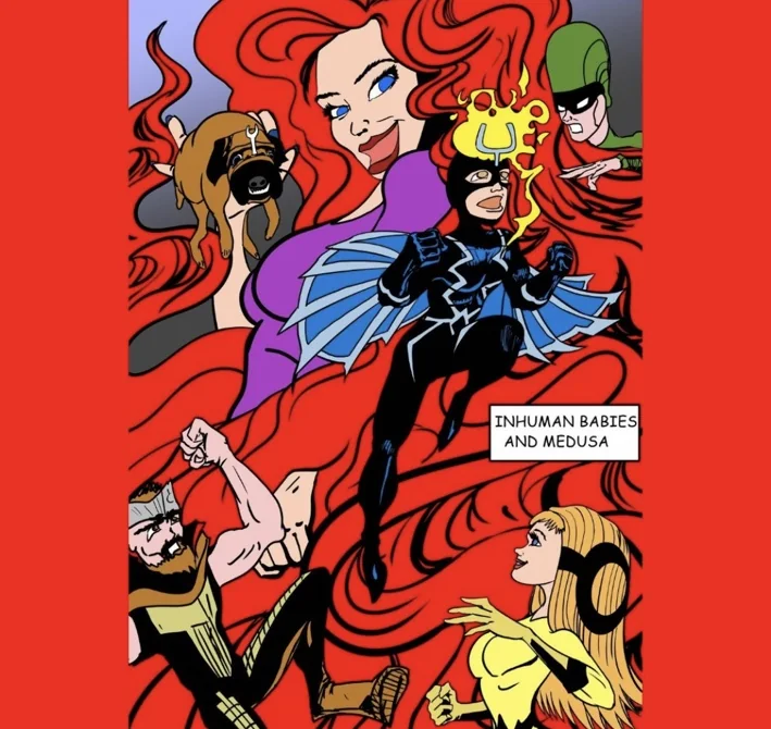 Inhuman Babies & Medusa artwork by TJ Blamire