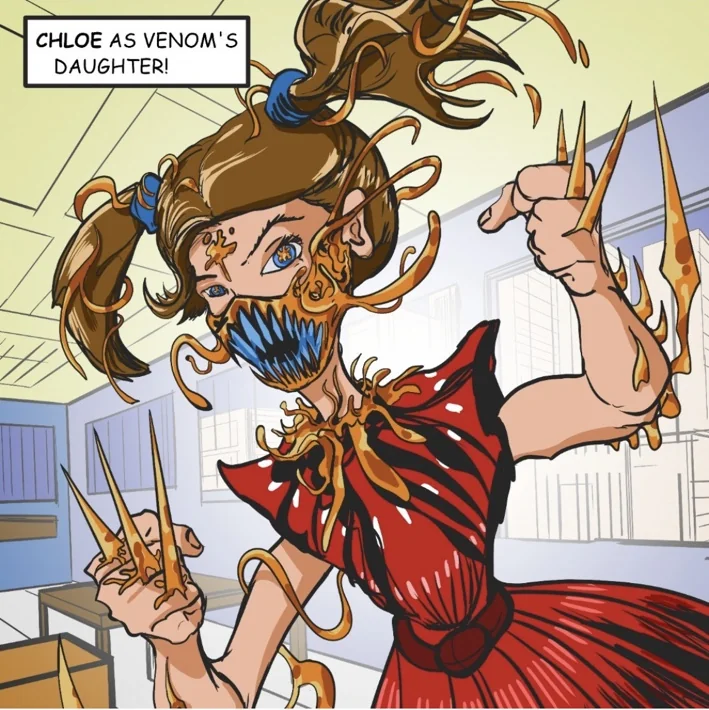 Chloe as Venom’s Daughter artwork by TJ Blamire