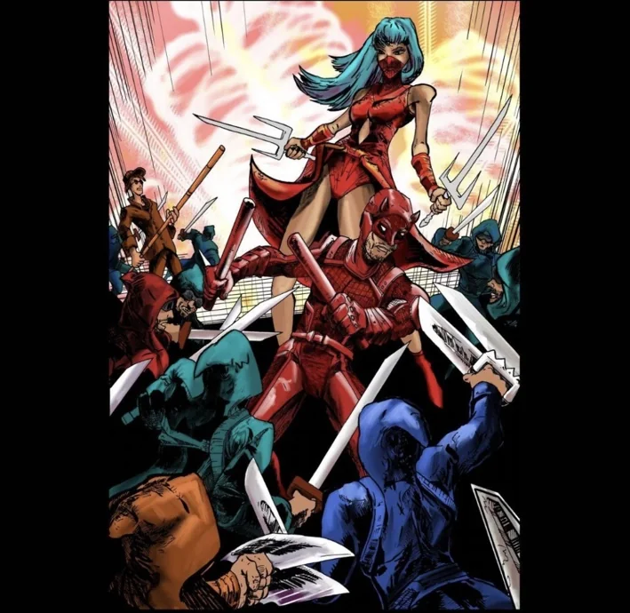 Daredevil & Elektra artwork by TJ Blamire