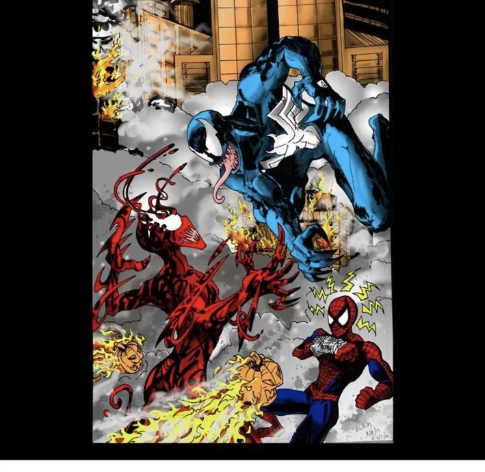 Carnage & Spider-Man artwork by TJ Blamire
