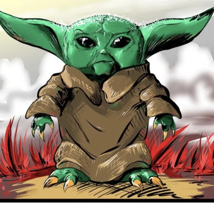 Baby Yoda artwork by TJ Blamire